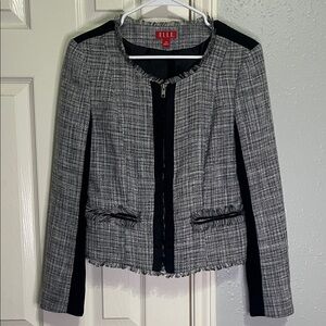 Elle Women's Gray Tweed Blazer- Size XS